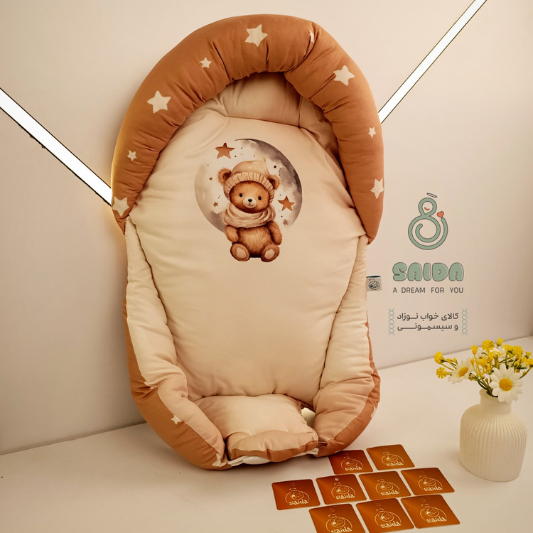 آغوشی (قنداق سوئیسی) طرح خرس و ماه